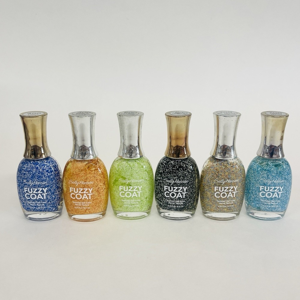 Lot of 6 Sally Hansen Fuzzy Coat Textured Nail Polish Nail Color‎ 6-color Set